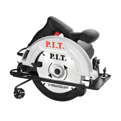 Пила циркулярная электрич. 1200Вт 5500об/мин диск 185х20мм пропил 47/61мм 45град. P.I.T. PKS185-C4