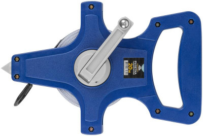 Рулетка геодезическая открытый корпус фибергласовая лента 20м MOS 17771М