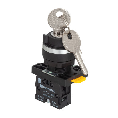 Переключатель MTB2-EGZ112 IP54 1НО с ключом на 2 полож. с фиксацией 1 выемка пластик ОВЕН 139428