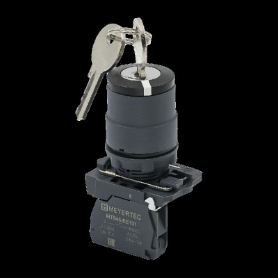 Переключатель MTB5-AG41 IP65 1НО с ключом на 2 полож. с фиксацией 2 выемки пластик ОВЕН 144979