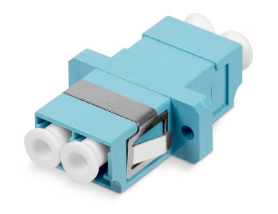 Соединитель проходной DLC-DLC-MM-OM3 LC-LC duplex MM-OM3 для многомодового кабеля корпус пластмассовый (SCAdapter Simplex dimension) Cabeus 9637c
