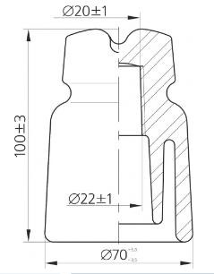 Изолятор штыревой фарфоровый н/в ТФ-20 корич. глазурь ЮАИЗ 00-00033080