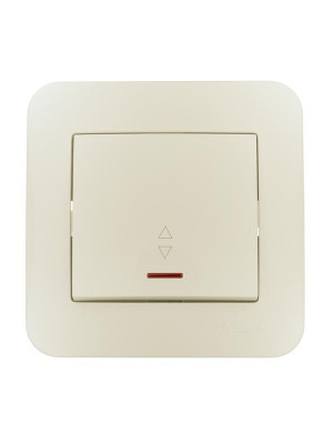 Переключатель проходной 1-кл. 1п СП ASTI 10А IP20 с подсветкой крем. LEZARD 7081-0303-114