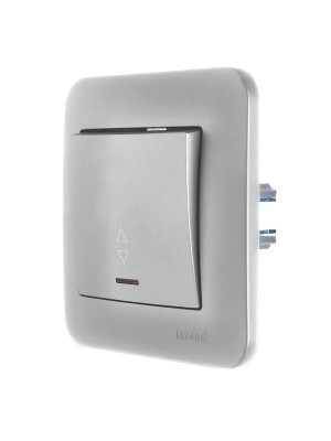 Переключатель проходной 1-кл. 1п СП ASTI 10А IP20 с подсветкой платина LEZARD 7081-3535-114