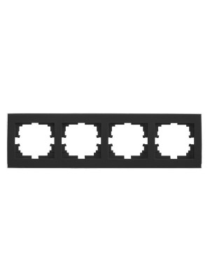 Рамка 4-м RAIN горизонт. черн. бархат + хром. LEZARD 703-4225-149