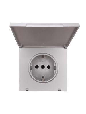 Розетка 1-м СП ZIMA 16А IP44 с заземл. с крышкой ПБТ безвинтовой зажим/клемма механизм сер. матов. LEZARD 704-7488-123BPCH