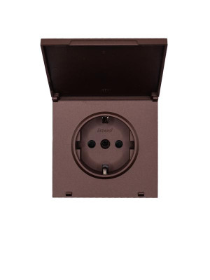 Розетка 1-м СП ZIMA 16А IP44 с заземл. с крышкой ПБТ безвинтовой зажим/клемма механизм шоколад LEZARD 704-7388-123BIPCHQC