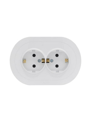 Розетка 2-м СП OSEN 16А IP20 круглая с заземл. с защ. от детей ПБТ бел. LEZARD 744-0200-127BPCH