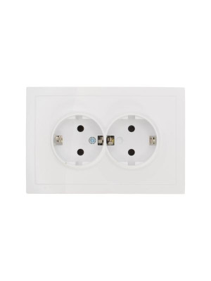 Розетка 2-м СП ZIMA 16А IP20 с заземл. с защ. от детей ПБТ безвинтовой зажим/клемма бел. LEZARD 704-0200-127BPCHQC