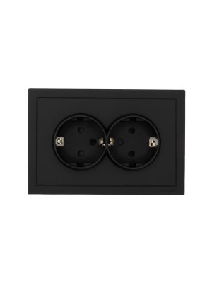 Розетка 2-м СП ZIMA 16А IP20 с заземл. с защ. от детей ПБТ безвинтовой зажим/клемма черн. LEZARD 704-4200-127BPCHQC