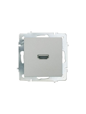 Розетка HDMI 1-м СП VESNA IP20 механизм платина LEZARD 742-3588-203