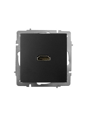 Розетка HDMI 1-м СП VESNA IP20 механизм черн. бархат LEZARD 742-4288-203