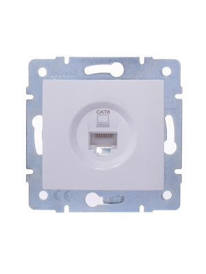 Розетка компьютерная 1-м СП KARINA IP20 RJ45 кат.6 механизм бел. LEZARD 707-0288-140