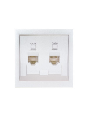 Розетка компьютерная 2-м СП ZIMA IP20 RJ45 с модулем кат.6 механизм бел. искра матов. LEZARD 704-1488-142