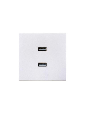 Розетка СП ZIMA IP20 с 2 USB-A разъемами механизм бел. искра матов. LEZARD 704-1488-192