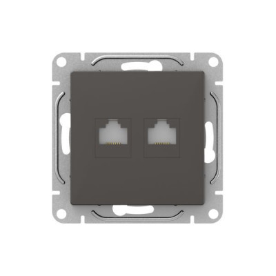 Розетка компьютерная 2-м СП Эпика RJ45 кат.5 механизм мокко EKF UP1-SOM-2RJ45-5