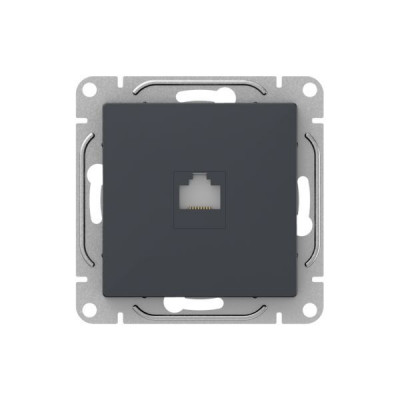 Розетка телефонная 1-м СП Эпика RJ11 механизм графит EKF UP1-SOG-RJ11