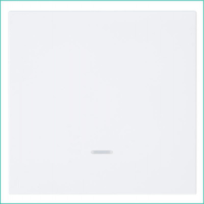 Переключатель проходной 1-кл. СП FD 10А IP20 с подсветкой с накладкой механизм бел. глянцевый Jasmart FD3012NW