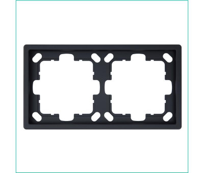 Рамка 2-м СП FD черн. матов. soft touch Jasmart FD1002PBM