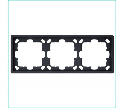 Рамка 3-м СП FD черн. матов. soft touch Jasmart FD1003PBM