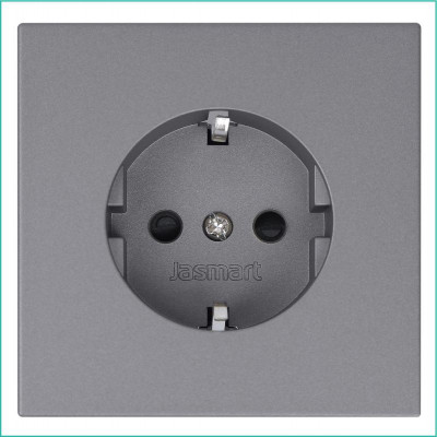 Розетка 1-м СП FD Shuko 16А IP20 с заземл. защ. шторки механизм никель Jasmart FD5501NI