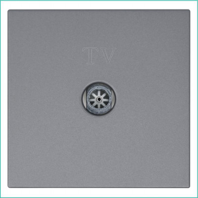 Розетка телевизионная оконечная TV 1-м СП FD Ф9.5мм с накладкой механизм никель Jasmart FD6001NI