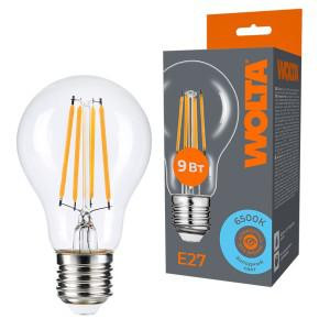 Лампа светодиодная Filament A60 9Вт грушевидная прозрачная 6500К E27 900лм WOLTA WF-A60-9W6KE27