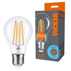 Лампа светодиодная Filament A60 12Вт грушевидная прозрачная 6500К E27 1100лм WOLTA WF-A60-12W6KE27