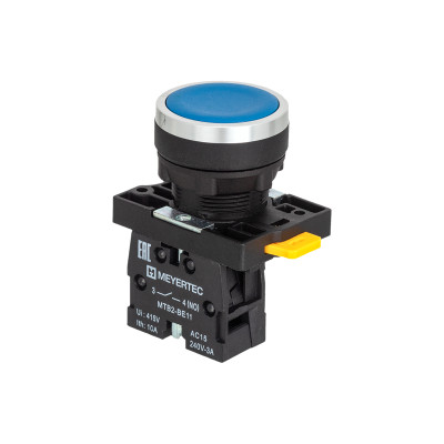 Кнопка плоская MTB2-EAZ116 1НО IP54 пластик син. ОВЕН 139404