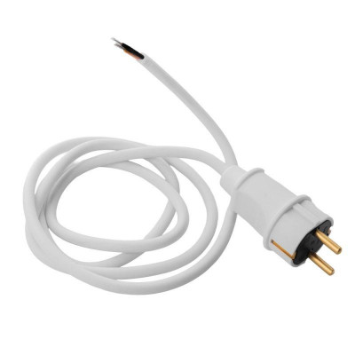 Кабель сетевой SR-LR2A ПВС3х1 с прямой евровилкой 3500Вт 16А с заземл. 1.5м бел. Volsten 15934