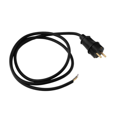 Кабель сетевой SR-LR2A ПВС3х1 с прямой евровилкой 3500Вт 16А с заземл. 1.5м черн. Volsten 15935