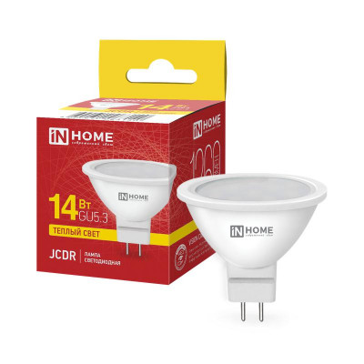 Лампа светодиодная LED-JCDR-VC 14Вт 3000К GU5.3 1260лм 230В IN HOME 4690612063140