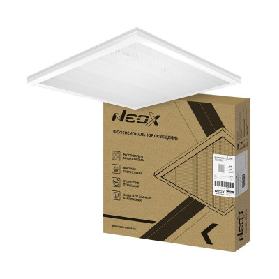 Светильник светодиодный ДВО-02 3665-МИКРОПРИЗМА 36Вт 6500К IP40 595х595х17мм универс. панель NEOX 4690612066219