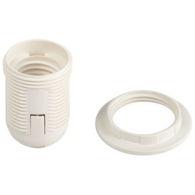 Патрон E27 с кольцом без наклейки пластик бел. (уп.50шт) Эра Б0069199