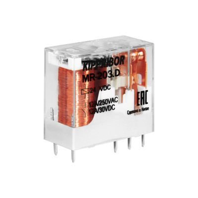 Реле промежуточное 2-конт. 12А 24В DC MR-203.D (М01) ОВЕН 163493