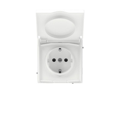Розетка силовая KANT IP44 2P+E защ. шторки с крышкой бел. магнолия DKC 7000013