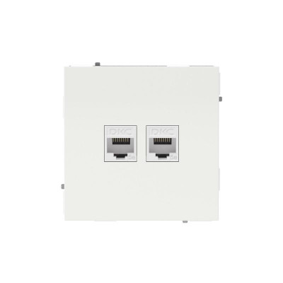 Розетка компьютерная 2-м KANT RJ45 кат.5E без шторки бел. магнолия DKC 7000664