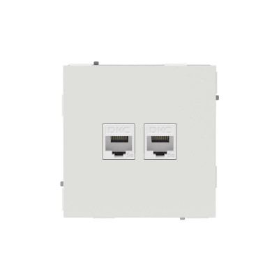 Розетка компьютерная 2-м KANT RJ45 кат.5E без шторки бел. песок DKC 7010664