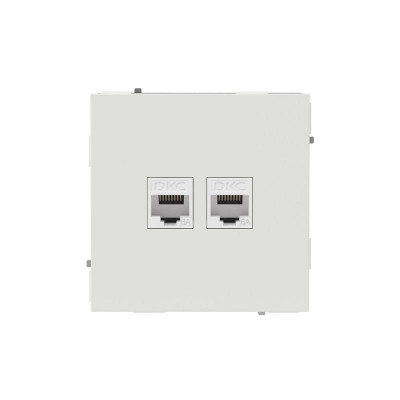 Розетка компьютерная 2-м KANT RJ45 кат.6A без шторки бел. песок DKC 7010674