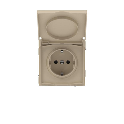 Розетка силовая KANT IP44 2P+E защ. шторки с крышкой ванильн. марципан DKC 7015013
