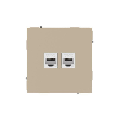 Розетка компьютерная 2-м KANT RJ45 кат.5E без шторки ванильн. марципан DKC 7015664