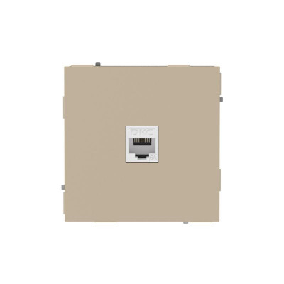 Розетка компьютерная 1-м KANT RJ45 кат.6A без шторки ванильн. марципан DKC 7015673