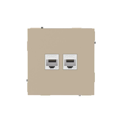 Розетка компьютерная 2-м KANT RJ45 кат.6A без шторки ванильн. марципан DKC 7015674