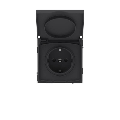 Розетка силовая KANT IP44 2P+E защ. шторки с крышкой черн. уголь DKC 7012013