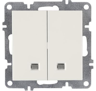 Выключатель 2-кл. LAVIN/KAREN с подсветкой механизм бел. ARVIA 50 01 1000 203