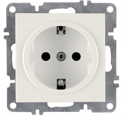 Розетка 1-м СП LAVIN/KAREN 16А IP20 с заземл. механизм бел. ARVIA 50 01 1000 217