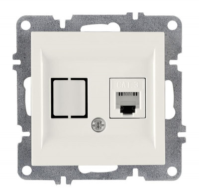 Розетка телефонная 1вых. СП 1мод. LAVIN/KAREN RJ45 кат.3 механизм бел. ARVIA 50 01 1000 221