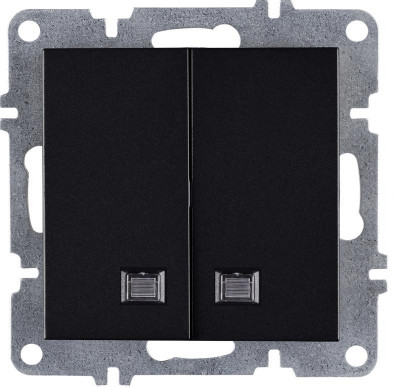 Выключатель 2-кл. LAVIN/KAREN с подсветкой механизм черн. ARVIA 50 07 2000 203