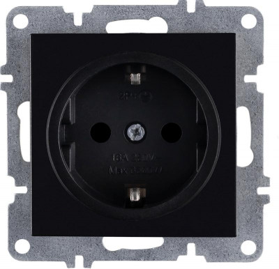 Розетка 1-м СП LAVIN/KAREN 16А IP20 с заземл. механизм черн. ARVIA 50 07 2000 217