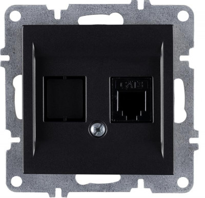 Розетка телефонная 1вых. СП 1мод. LAVIN/KAREN RJ45 кат.3 механизм черн. ARVIA 50 07 2000 221